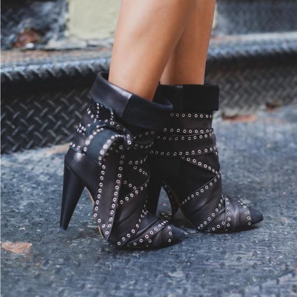 Isabel Marant Black Leather Aleen Boots 7B